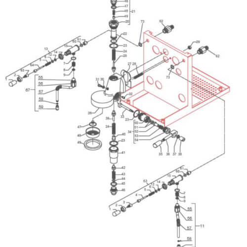 Bezzera spare part  - 7479931 DELIVERY LEVER