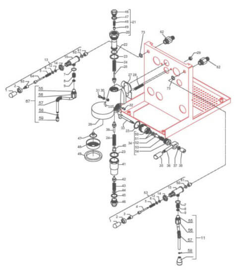 Bezzera spare part  - 7479931 DELIVERY LEVER