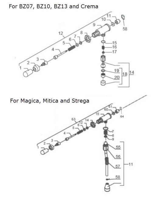 Bezzera Water Wand Service Kit