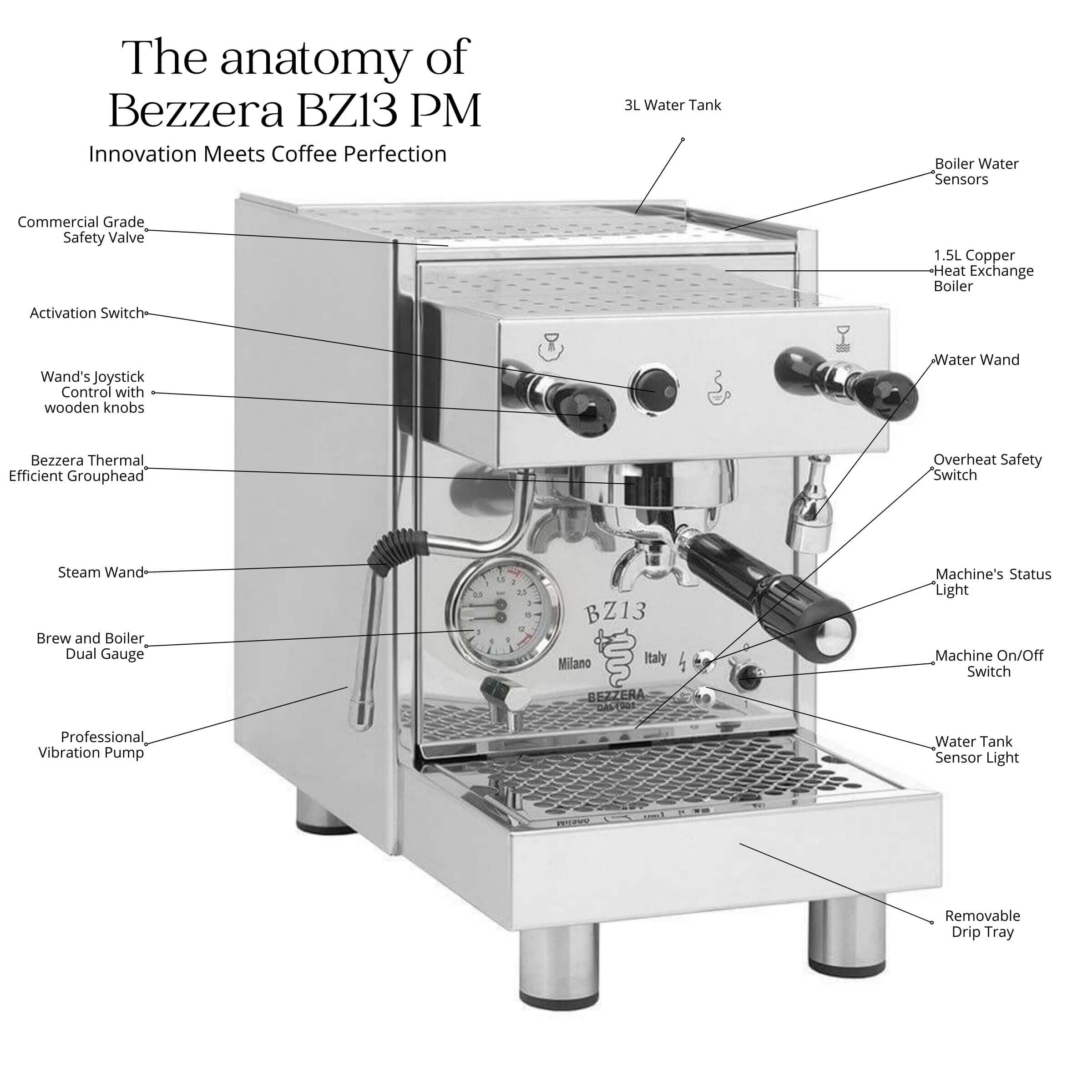 Copy of Bezzera Crema PM Anatomy Espresso Machine
